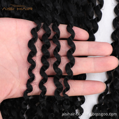 Aisi Hair Hot Selling Cheap Black High Temperature Fiber For Black Women Marly Bob Synthetic Crochet Braiding Hair Extensions